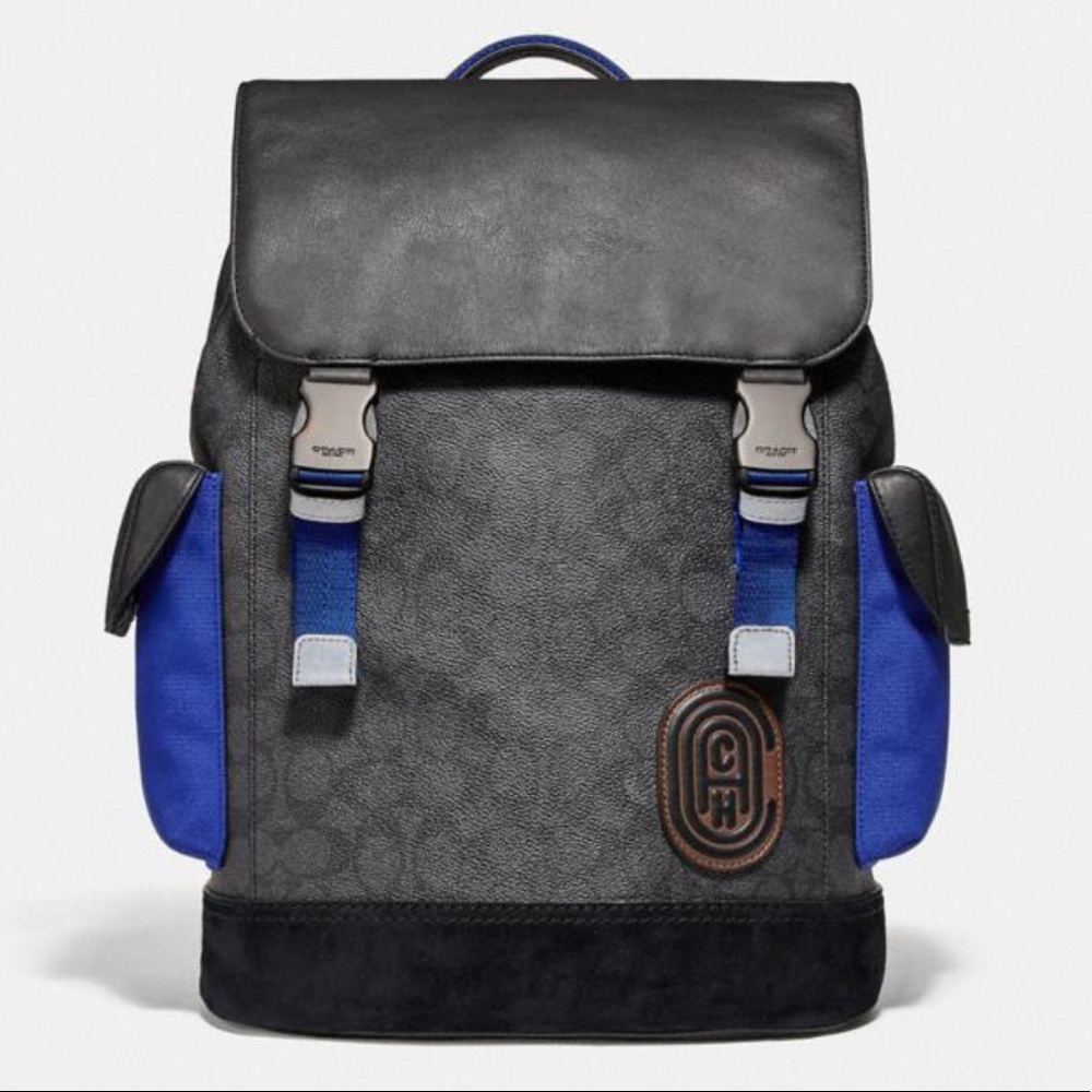 Rivington Backpack In Signature Canvas With Coach Pat… Gem